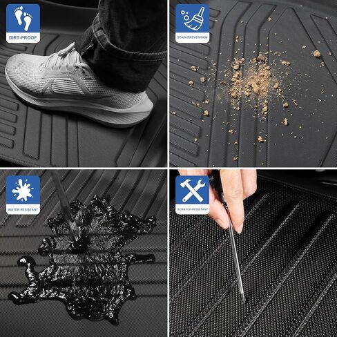 SMABEE Backrest Mats & Cargo Liner for Ford Mustang Mach-E 2021-2024 2025 TPE All Weather Trunk Cargo Mat Rear Seats Back Cover for 2024 2025 Mustang Mach E Accessories Interior in Saudi Arabia