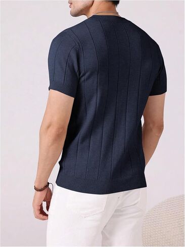 Floerns Men's Ribbed Knit T Shirt Short Sleeve Crew Neck Casual Slim Fit Tee Top in Saudi Arabia