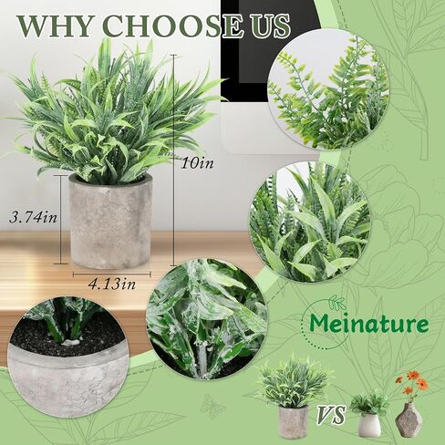 3 Pack Mini Potted Fake Plant, Artificial Plants Indoor, Artificial Frost-Hung,Eco-Friendly Gray Pot, No Need for Maintenance，Ideal Decor for Home and Office in Saudi Arabia