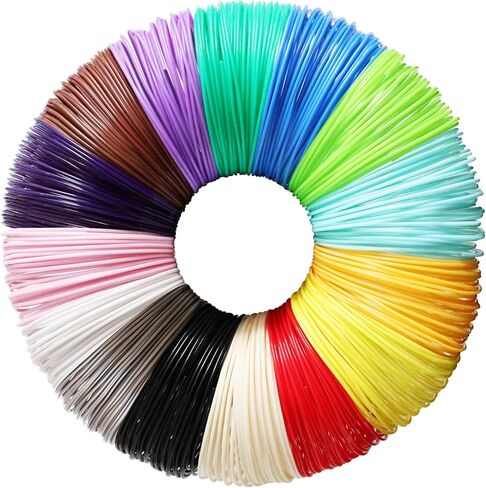 15 Bright Colors 1.75mm 3D Pen PLA Filament Refill, Each Color 10feet, Total 150 Feet 3D Pen/3D Printer PLA Sample Pack, Compatible with MYNT3D / SCRIB3D Printing Pen in Saudi Arabia
