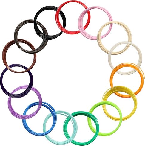 15 Bright Colors 1.75mm 3D Pen PLA Filament Refill, Each Color 10feet, Total 150 Feet 3D Pen/3D Printer PLA Sample Pack, Compatible with MYNT3D / SCRIB3D Printing Pen in Saudi Arabia