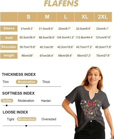 Flafens V Neck T-Shirts for Women - Graphic Short Sleeve Tees Tops Fashion Trendy Soft Casual Summer Outfits Clothes in Kuwait