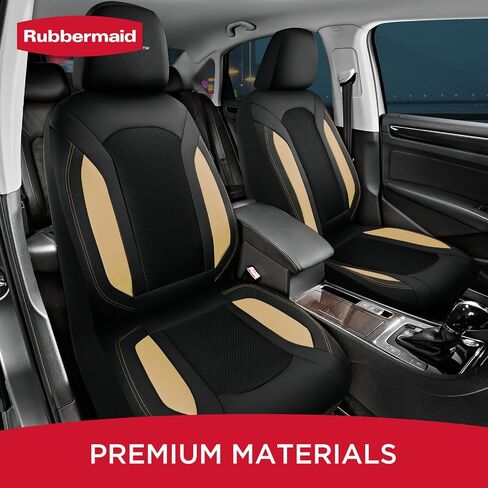 أغطية مقعد سيارة من Rubbermaid Leather Leather ، وغطاء مقعد أمامي شبكي ، وغطاء متماسك ، وتوافق مع وسادة هوائية ، وحامي مقعد السيارات لمعظم السيارات ، وسيارات الدفع الرباعي ، والشاحنات ، والشاحنات الشاحنة ، in Saudi Arabia