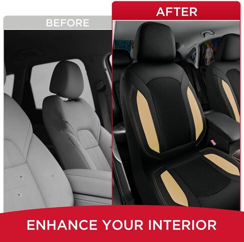 أغطية مقعد سيارة من Rubbermaid Leather Leather ، وغطاء مقعد أمامي شبكي ، وغطاء متماسك ، وتوافق مع وسادة هوائية ، وحامي مقعد السيارات لمعظم السيارات ، وسيارات الدفع الرباعي ، والشاحنات ، والشاحنات الشاحنة ، in Saudi Arabia