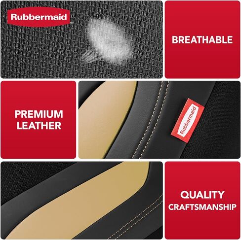 أغطية مقعد سيارة من Rubbermaid Leather Leather ، وغطاء مقعد أمامي شبكي ، وغطاء متماسك ، وتوافق مع وسادة هوائية ، وحامي مقعد السيارات لمعظم السيارات ، وسيارات الدفع الرباعي ، والشاحنات ، والشاحنات الشاحنة ، in Saudi Arabia