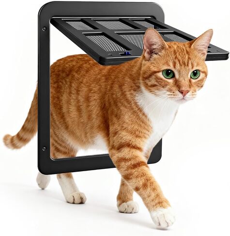 Namsan Dog Door for Screen Door, Passage 12 x 14 inches, Doggy Door for Sliding Door, Pet Screen Window, Magnetic Flap Auto Closing, Screen Door with Doggie Door Built in, Lockable, Black in Kuwait