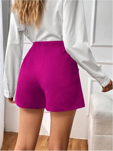 SOLY HUX Women's Elegant Pearl High Waisted Shorts Straight Leg Work Office Dress Shorts in Saudi Arabia