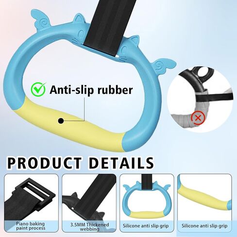 Gymnastics Rings, Children's Home Gym Equipment, Children's Adjustable Strap Strength Training Rings, Pulling Rings for Physical Training in Saudi Arabia