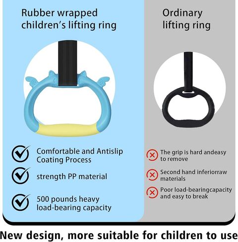 Gymnastics Rings, Children's Home Gym Equipment, Children's Adjustable Strap Strength Training Rings, Pulling Rings for Physical Training in Saudi Arabia