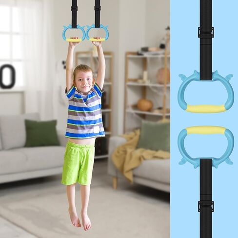 Gymnastics Rings, Children's Home Gym Equipment, Children's Adjustable Strap Strength Training Rings, Pulling Rings for Physical Training in Saudi Arabia