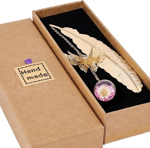 Toirxarn Metal Feather Bookmark for Women Book Lovers – Handmade Gift with Butterfly Charm, Ideal for Graduation, Summer Reading, Birthday & Teacher Appreciation in Saudi Arabia