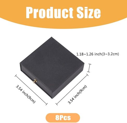 صناديق هدايا درج Dicosmetic 8pcs 3.5x3.5x1.2inch من الورق المقوى الصغير مربع مربع مربع مربع مربع مربع مع برشام للهدايا والأبيض in Saudi Arabia