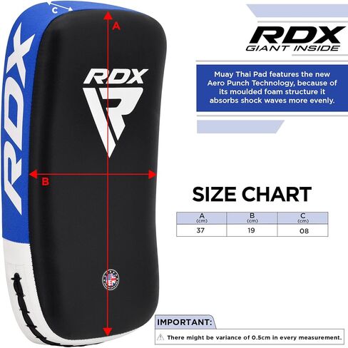 وسادة RDX Muay التايلاندية للتدريب، درع الضرب المنحني للكيك بوكسينغ، تدريب ركلة الملاكمة، الفنون القتالية المختلطة، الفنون القتالية، الكاراتيه، التايكوندو، اللكم، القدم، الركبة والكوع (وسادة واحدة فقط) in Saudi Arabia