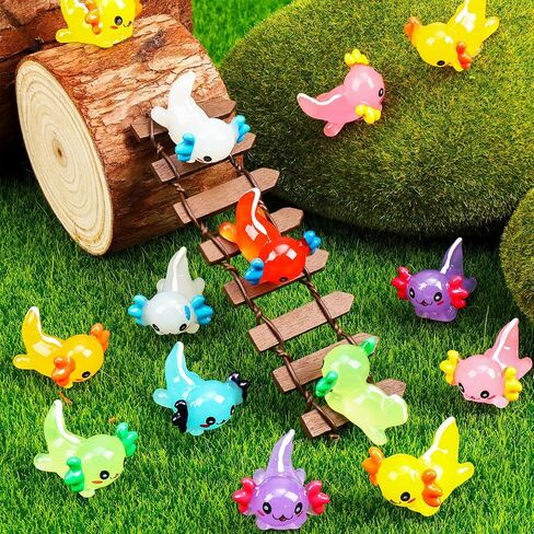 120pcs توهج في حيوانات الراتنج الصغيرة المظلمة 20 أنماط من الضفادع المضيئة للبطناتورزورزورز والمزيد in Kuwait