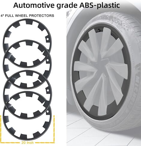 20 Inch Wheel Rim Protector for Tesla Model Y,Cover Curb Rash Wheel Rim Scratch,ABS Rim Guard Covers to Protect Tesla Model Y Exterior Accessories in Saudi Arabia