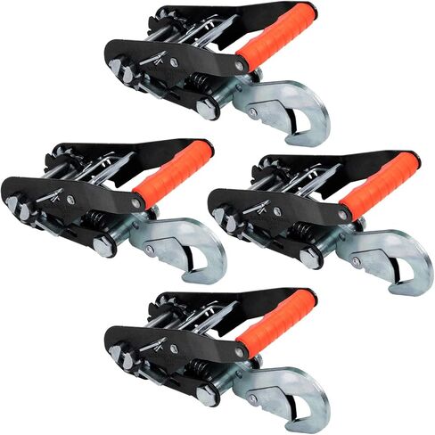 VULCAN Ratchet Buckle - Snap Hook - 2 Inch Wide Handle - High-Viz - 4 Pack - 3,300 Pound Safe Working Load in Saudi Arabia