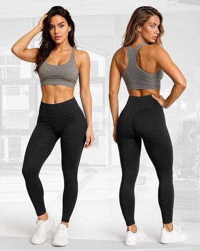 Coume 3 Pack Workout Leggings for Women Seamless Butt Lifting Leggings Compression Tummy Control Mid-Low Waist Yoga Pants in Saudi Arabia