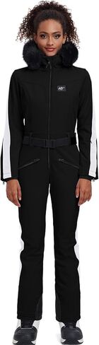 بدلة تزلج نسائية من GS SNOWING بدلة ثلج قطعة واحدة معزولة ضد الماء ومضادة للرياح للشتاء النحيف في الهواء الطلق ملابس تزلج جمبسوت وردي L in Kuwait