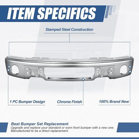 Auto Dynasty Front Bumper Impact Face Bar Compatible with 2009-2014 Ford F-150, with Fog Light Cutout, Non Fit Harley Davidson/Raptor Model, Painted Black in Saudi Arabia