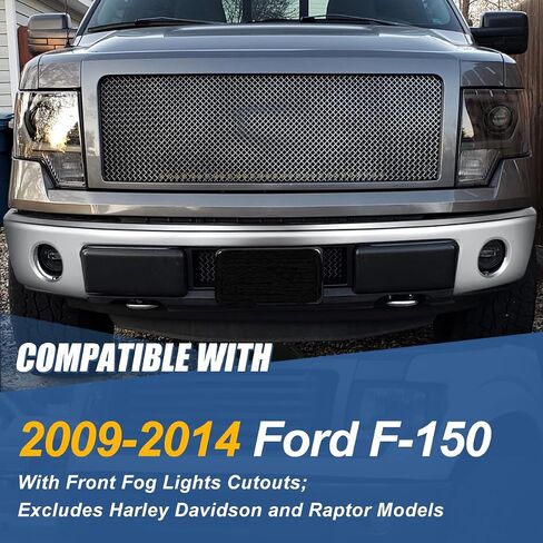 Auto Dynasty Front Bumper Impact Face Bar Compatible with 2009-2014 Ford F-150, with Fog Light Cutout, Non Fit Harley Davidson/Raptor Model, Painted Black in Saudi Arabia
