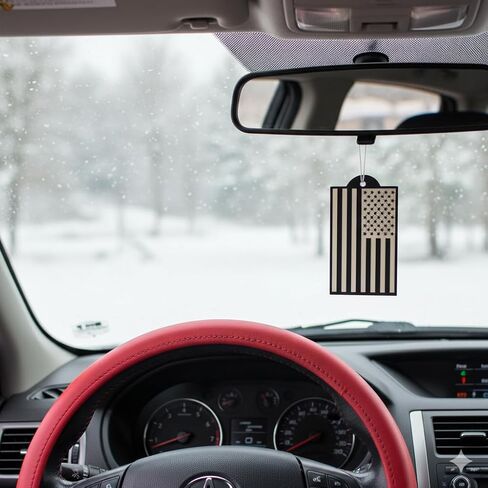 Elektroplate Inverted Black and White American Flag Automotive Air Fresheners for Vehicles | New Car Scent (6-Pack) | Made in the USA in Saudi Arabia