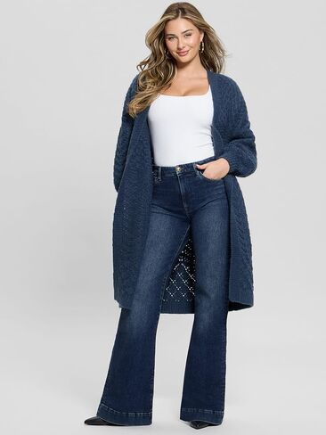 GUESS Women's Eco Long Sleeve Mix Stitch Valeria Cardigan in Saudi Arabia