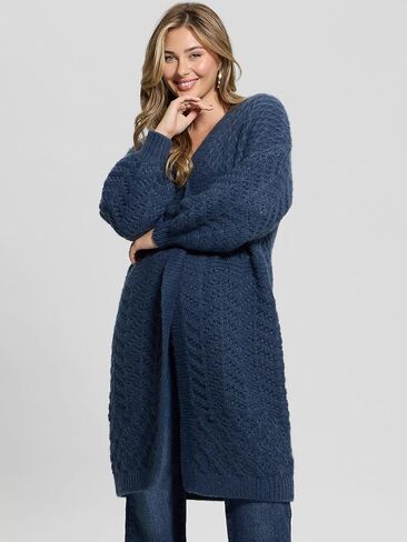 GUESS Women's Eco Long Sleeve Mix Stitch Valeria Cardigan in Saudi Arabia