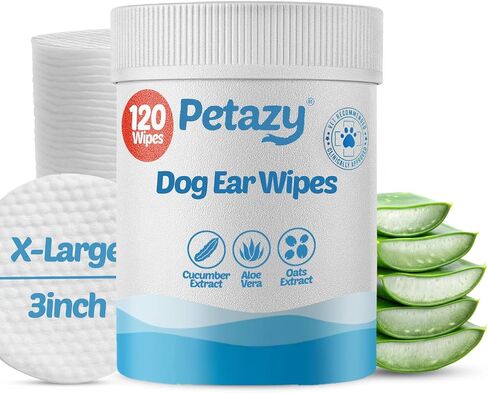Wrinkle Wipes for Dogs | 3x Larger Dog Face Wipes for French Bulldog and Pug - Cleanse Skin Folds, Tear Stains, Tail Pockets | Anti-Itch, Soothing, & Hypoallergenic with Coconut Oil | 50 Count in Saudi Arabia