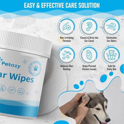 Wrinkle Wipes for Dogs | 3x Larger Dog Face Wipes for French Bulldog and Pug - Cleanse Skin Folds, Tear Stains, Tail Pockets | Anti-Itch, Soothing, & Hypoallergenic with Coconut Oil | 50 Count in Saudi Arabia