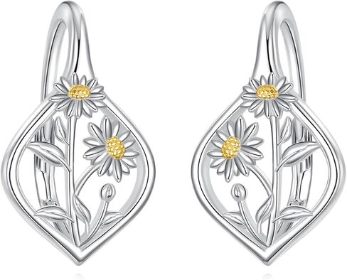 Scottish Thistle Earrings Sterling Silver Hoop Leverback Scotland Thistle earrings Jewelry Gifts for Women in Saudi Arabia