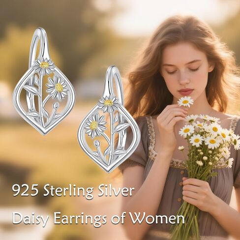 Scottish Thistle Earrings Sterling Silver Hoop Leverback Scotland Thistle earrings Jewelry Gifts for Women in Saudi Arabia
