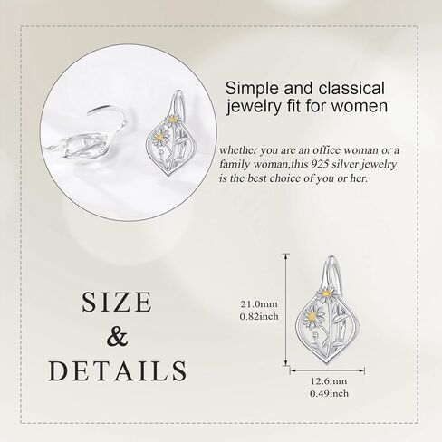 Scottish Thistle Earrings Sterling Silver Hoop Leverback Scotland Thistle earrings Jewelry Gifts for Women in Saudi Arabia