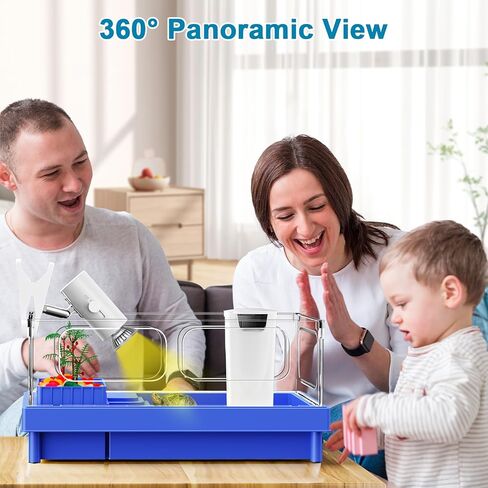 Geegoods Turtle Tank, Turtle Aquarium with Filter, Colored Rocks, Brush and Small Plant for for Turtles, Crabs, Crayfish, Small Reptiles in Kuwait