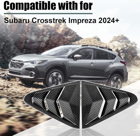 Rear Side Quarter Window Louvers Trim Panel Cover Compatible with for 2024 2025 Subaru Crosstrek Impreza Accesories Sport Style Side Shutter Trim Cover Air Vent Scoop Shade Covers Blinds in Kuwait