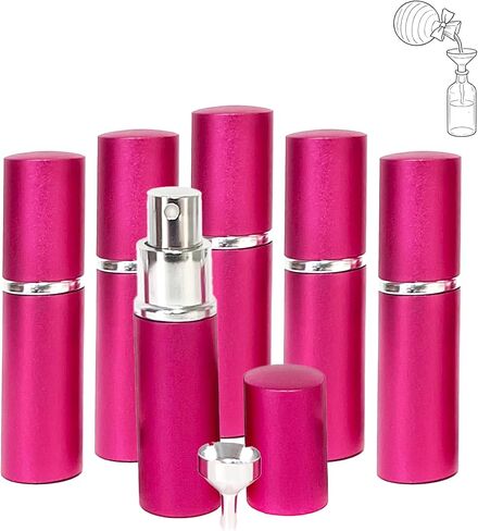 عطور مع 6 مسارات - بحجم سفر وحجم قابلة لإعادة تعبئة البخاخات القابلة لإعادة التعبئة للتسرب للعطور والكولونيا - آمنة للسفر الجوي - حزمة 6 - متعدد الألوان in Saudi Arabia