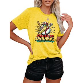 Banana Shirts Baseball Shirt for Women Team Womens Funny Baseball Fan Short Sleeve Tee Top in Saudi Arabia