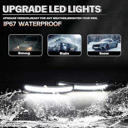 Dynamic Amber & Red LED Side Marker Lights for Dodge Charger 2015-2024 Scan Smoked Lens 4PCS Front & Rear Bumper Reflector Lamp in Saudi Arabia