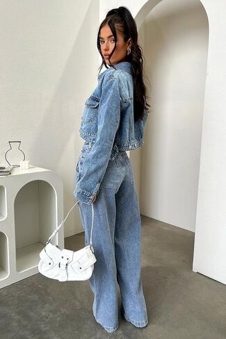 Women's Low Waist Cargo Pants Baggy Jeans Wide Leg Casual Trendy Streetwear Grunge Emo Clothes in Kuwait
