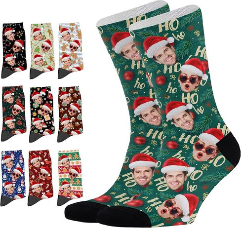 جوارب وجه Artsadd مخصصة - جوارب شخصية مضحكة مع صورة - هدايا للرجال ، أبي ، يوم الآباء ، عيد ميلاد in Kuwait