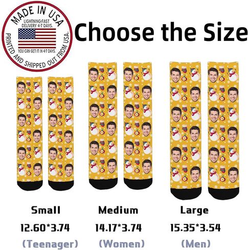 جوارب وجه Artsadd مخصصة - جوارب شخصية مضحكة مع صورة - هدايا للرجال ، أبي ، يوم الآباء ، عيد ميلاد in Kuwait