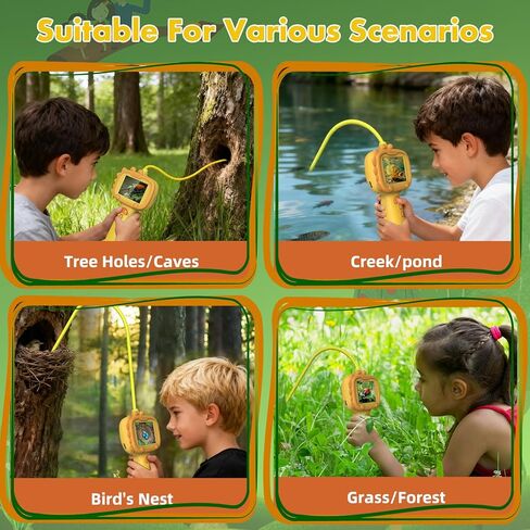 Kids Borescope with Light - Science Science Exploration Toy Kit | هدايا ملهمة للبنين والبنات الذين تتراوح أعمارهم بين 3 ~ 12 | مثالي للتخييم والأنشطة الطبيعة وعيد الميلاد وعيد الميلاد (الأخضر) in Kuwait