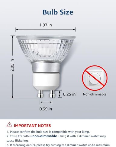 LE GU10 LED Light Bulbs Non-Dimmable, 5000K Daylight White GU10 Bulb Replacement for Recessed Track Lighting, 4W LED Bulbs with 100°Flood Beam for Kitchen, Range Hood, Living Room, Bedroom, 6 Pack in Saudi Arabia