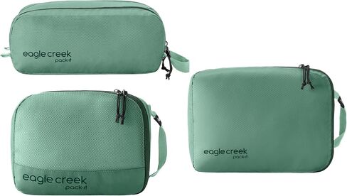 eagle creek Pack-It Overnight Set - Includes M Isolate Clean/Dirty Cube, S Reveal Cube & Reveal Quick Trip - Durable Compression Packing to Maximize Luggage Space - Black in Saudi Arabia