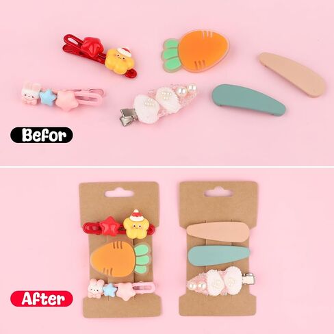200Pcs Hair Clip Display Cards,2.64x4.53 Inch Hair Bow Holder Cards,350GSM Cardstock Rectangle White Paper Cardboard Hair Barrettes Jewelry Display Holder for Hair Accessories Display and Organizing in Saudi Arabia