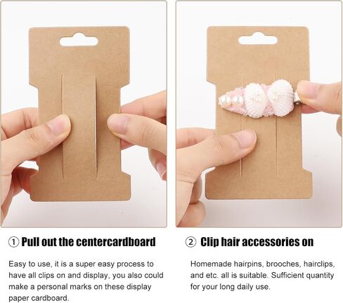 200Pcs Hair Clip Display Cards,2.64x4.53 Inch Hair Bow Holder Cards,350GSM Cardstock Rectangle White Paper Cardboard Hair Barrettes Jewelry Display Holder for Hair Accessories Display and Organizing in Saudi Arabia