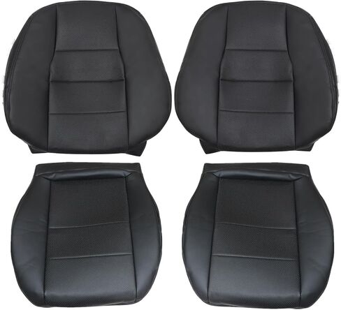 Priprilod Black Leather Driver & Passenger Side Bottom & Top Lean Back Replacement Cover Compatible with Mercedes Benz C250 C250 C350 2008 2009 2010 2011 2012 2013 2014 2015 in Saudi Arabia