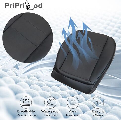 Priprilod Black Leather Driver & Passenger Side Bottom & Top Lean Back Replacement Cover Compatible with Mercedes Benz C250 C250 C350 2008 2009 2010 2011 2012 2013 2014 2015 in Saudi Arabia