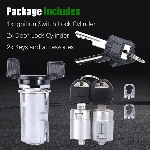 Ignition Switch Lock Cylinder & Door Lock Cylinder Set with Keys Fit for Chevy GMC C1500/C2500/C3500/K1500/K2500/K3500 Full Size Pickup 1988-1994 Replace LC1430 LC1428 924-791 12300443 D1414B 701400 in Saudi Arabia