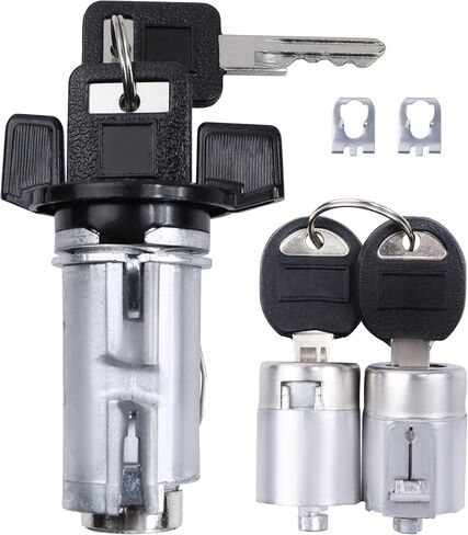 Ignition Switch Lock Cylinder & Door Lock Cylinder Set with Keys Fit for Chevy GMC C1500/C2500/C3500/K1500/K2500/K3500 Full Size Pickup 1988-1994 Replace LC1430 LC1428 924-791 12300443 D1414B 701400 in Saudi Arabia