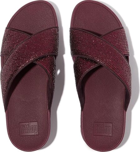 FITFLOP للسيدات LULU-STRELLED-SHIMMER CROSS SLIDES WEDGE SANDAL in Kuwait